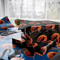 Howling Wolf Crimson Blood Moon Wrapping Paper Roll Mountain Wildlife Nature Graphic
