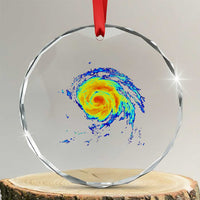 Hurricane Erin Crystal Glass Ornament Meteorologist Weather Radar Storm Chasing TS11