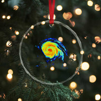 Hurricane Erin Crystal Glass Ornament Meteorologist Weather Radar Storm Chasing TS11