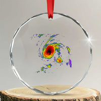 Hurricane Gabrielle 2025 Crystal Glass Ornament Meteorologist Weather Radar Storm Chasing TS11