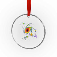 Hurricane Gabrielle 2025 Crystal Glass Ornament Meteorologist Weather Radar Storm Chasing TS11