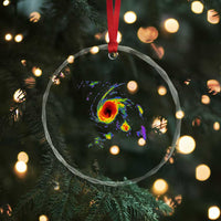 Hurricane Gabrielle 2025 Crystal Glass Ornament Meteorologist Weather Radar Storm Chasing TS11