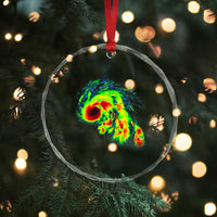 Hurricane Helene Crystal Glass Ornament Meteorologist Weather Radar Image Storm Chasing TS11