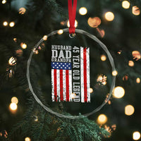 Husband Dad Grandpa 45 Year Old Legend Crystal Glass Ornament American Flag Birthday Gift
