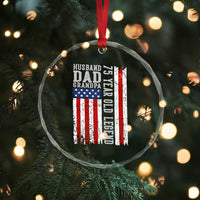 Husband Dad Grandpa 75 Year Old Legend Crystal Glass Ornament American Flag Birthday Gift