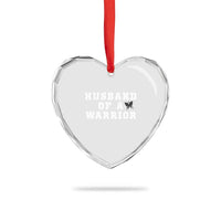 Husband Of A Warrior Heart Crystal Glass Ornament Melanoma Awareness Wife Support