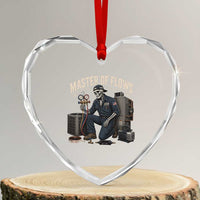 HVAC Tech Skeleton Mechanic Heart Crystal Glass Ornament Master Of Flows Vintage Distressed Graphic