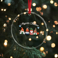 Hyvaa Joulua Crystal Glass Ornament Finland Christmas Gnome Korsnäs Sweater - Wonder Print Shop