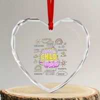 I Am A Child Of God Heart Crystal Glass Ornament Retro Christian Jesus Faith - Wonder Print Shop