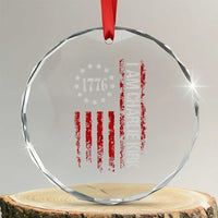 I Am Charlie Kirk Crystal Glass Ornament Freedom Vintage Old American Flag Patriotic 1776 TS10
