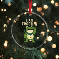 I Am Frogtifa Crystal Glass Ornament Frog Resist Antifascist with Raised Fist Bandana TS02