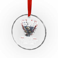 I Am Navy Veteran Crystal Glass Ornament I Served I Sacrificed I have Anger Issues Bald Eagle USA Flag TS11