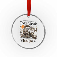 I Am Not Always A Train Wreck Just Kidding Toot Toot Crystal Glass Ornament Funny Thanksgiving Turkey TS11