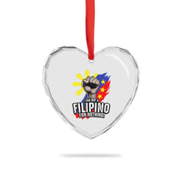 I Am Not Filipino For Nothing Heart Crystal Glass Ornament Fight Supporter Philippine Flag - Wonder Print Shop