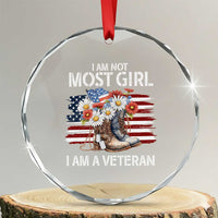 I Am Not Most Girl I Am A Veteran Crystal Glass Ornament Female Veteran Combat Boots TS11