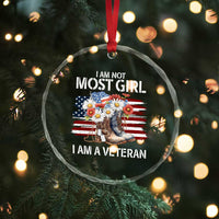 I Am Not Most Girl I Am A Veteran Crystal Glass Ornament Female Veteran Combat Boots TS11
