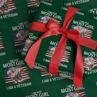 I Am Not Most Girl I Am A Veteran Wrapping Paper Roll Female Veteran Combat Boots - Wonder Print Shop