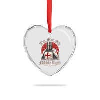 I Am Not Old I Am Middle Aged Funny Templar Knight Heart Crystal Glass Ornament Medieval Ren Fair Humor