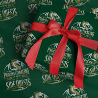 I Am Not Procrastinating I Am Doing Side Quest Wrapping Paper Roll Fantasy Game Dragon - Wonder Print Shop