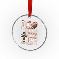 I Can Do All Things Through Christ Crystal Glass Ornament Christian Football Athlete Gift TS12