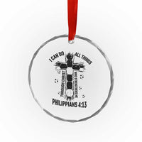 I Can Do All Things Through Christ Crystal Glass Ornament Christian Soccer Faith