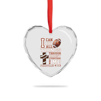 I Can Do All Things Through Christ Heart Crystal Glass Ornament Christian Football Athlete Gift - Wonder Print Shop