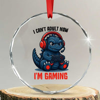 I Cant Adult Now Im Gaming Crystal Glass Ornament Funny Monster Playing Video Game TS12