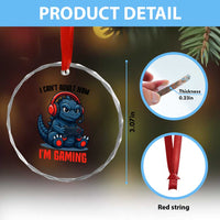 I Cant Adult Now Im Gaming Crystal Glass Ornament Funny Monster Playing Video Game TS12