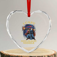 I Cast Non-Magic Missile Funny Wizard Parody Meme Heart Crystal Glass Ornament - Wonder Print Shop