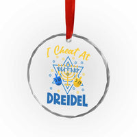 I Cheat At Dreidel Crystal Glass Ornament Funny Hanukkah Jewish Gift - Wonder Print Shop