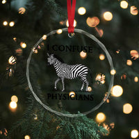 I Confuse Physicians Rare Disease Awareness Crystal Glass Ornament Funny Zebra