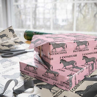 I Confuse Physicians Rare Disease Awareness Wrapping Paper Roll Funny Zebra