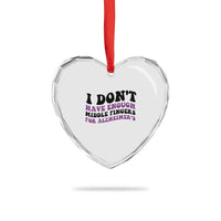 I Dont Have Enough Middle Fingers For Alzheimers Heart Crystal Glass Ornament Groovy Purple Retro
