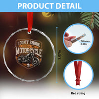 I Dont Snore I Dream Im A Motorcycle Rider Crystal Glass Ornament Snoring Biker Retro Bikers Club