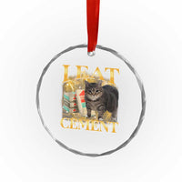 I Eat Cement Cat Meme Crystal Glass Ornament Funny Internet Memes Bootleg Cursed Cat Lovers TS10