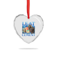 I Eat Cement Heart Crystal Glass Ornament Cursed Raccoon Funny Oddly Dank Meme Gen Z - Wonder Print Shop