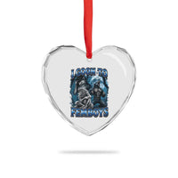 I Goon to Femboys Funny Edging Alpha Wolf Heart Crystal Glass Ornament Stupid Brainrot Meme