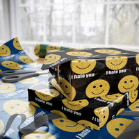 I Hate You Meme Distressed Smiling Face Wrapping Paper Roll Dark Humor Sarcastic Funny Attitude