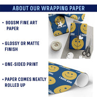 I Hate You Meme Distressed Smiling Face Wrapping Paper Roll Dark Humor Sarcastic Funny Attitude