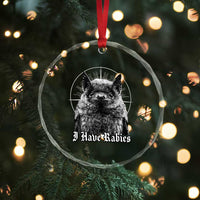 I Have Rabies Bat Crystal Glass Ornament Funny Meme Quotes Gothic - Wonder Print Shop