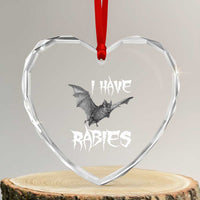 I Have Rabies Bat Heart Crystal Glass Ornament Funny Meme Quotes - Wonder Print Shop