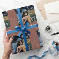 I Live Here Now Funny Doll Face Meme Baseball Lover Wrapping Paper Roll Game Day Reaction Sports Fan Gift