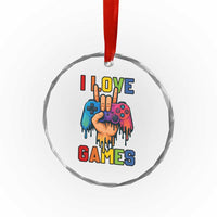 I Love Games Colorful Gamer Controller Gift Crystal Glass Ornament TS12