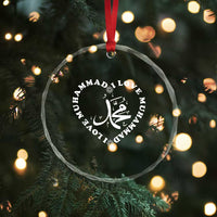 I Love Muhammad Crystal Glass Ornament Musliam Identity Peace Pride Islamic Calligraphy TS02