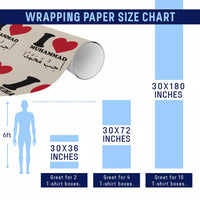 I Love Muhammad Wrapping Paper Roll Musliam Identity Islamic Peace and Pride - Wonder Print Shop