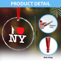 I Love NY Crystal Glass Ornament New York Lover Travel Gift - Wonder Print Shop