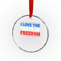 I Love The Taste Of Freedom Funny 4th of July Couple Matching Crystal Glass Ornament
