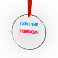 I Love The Taste Of Freedom Matching Couple Crystal Glass Ornament Funny Patriotic Red White and Blue 4th of July