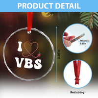 I Love VBS 2025 Crystal Glass Ornament Vacation Bible School Ladybug VBS Team - Wonder Print Shop