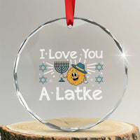 I Love You A Latke Crystal Glass Ornament Funny Hanukkah Gift For Latke Lover - Wonder Print Shop